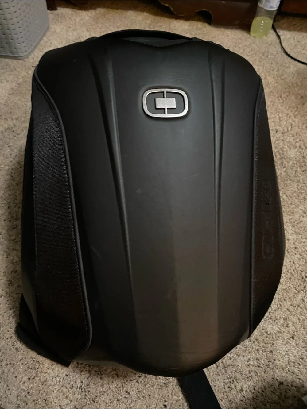 OGIO Men's Black Hard-Shell Mach 3 Backpack with Silver Logo
